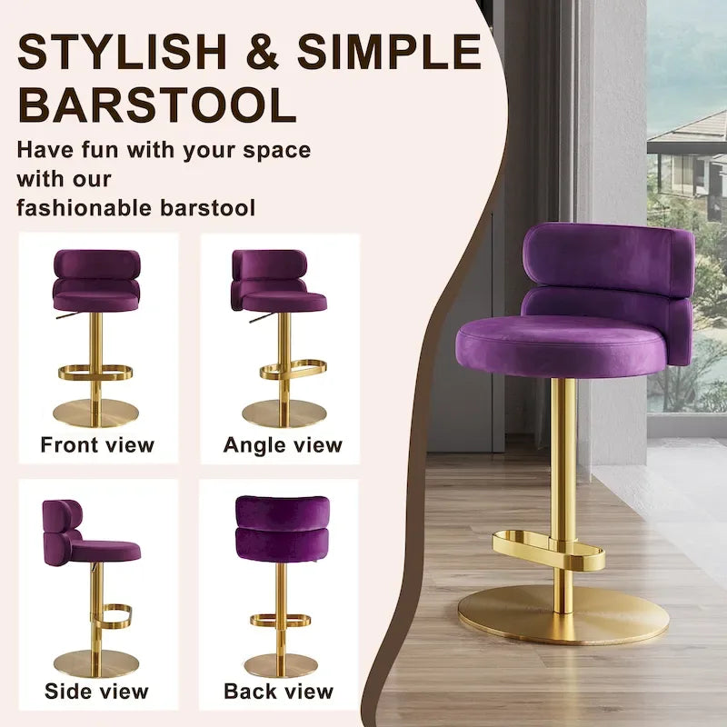 Tabouret de bar en velours