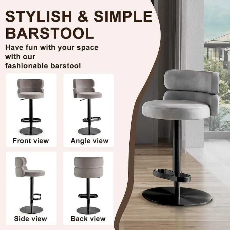 Tabouret de bar en velours