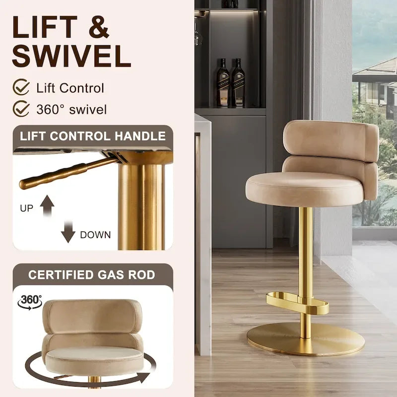 Tabouret de bar en velours