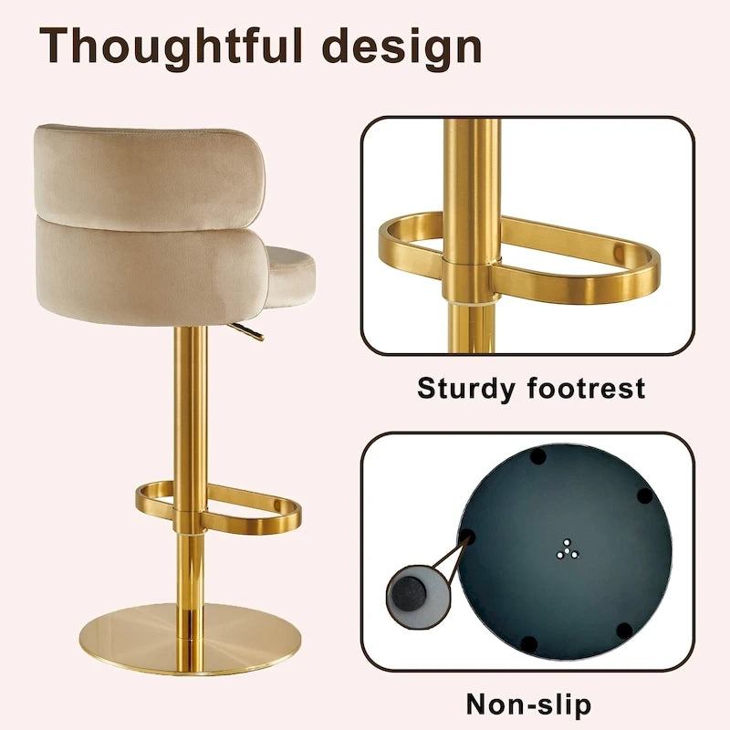 Tabouret de bar en velours