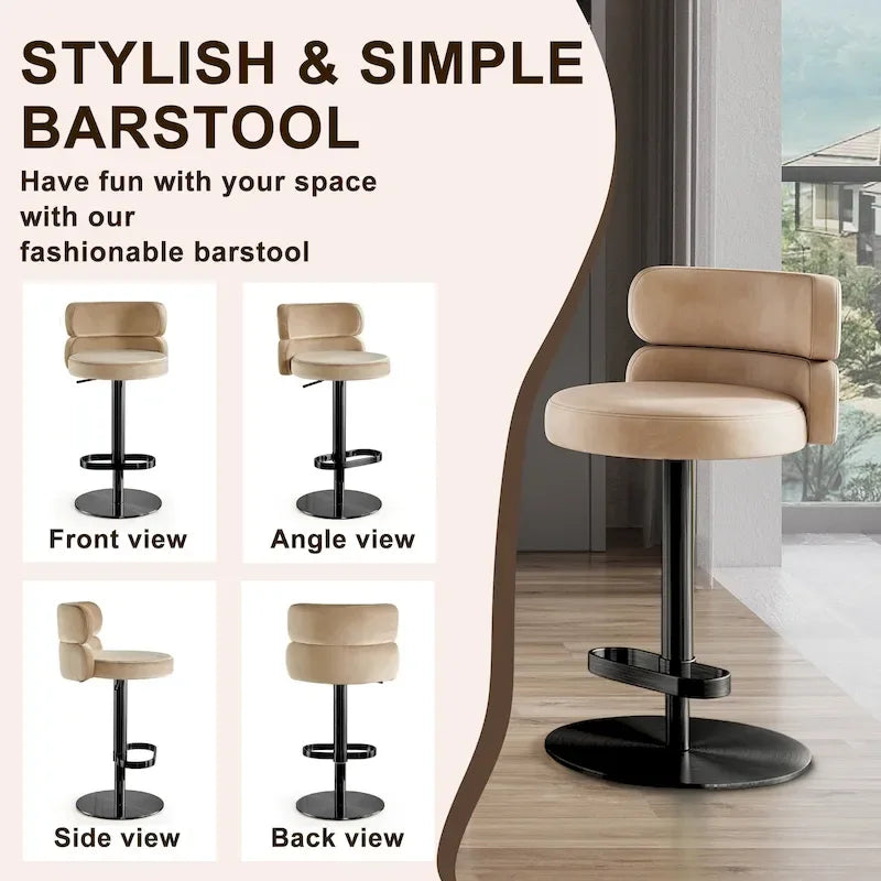 Tabouret de bar en velours