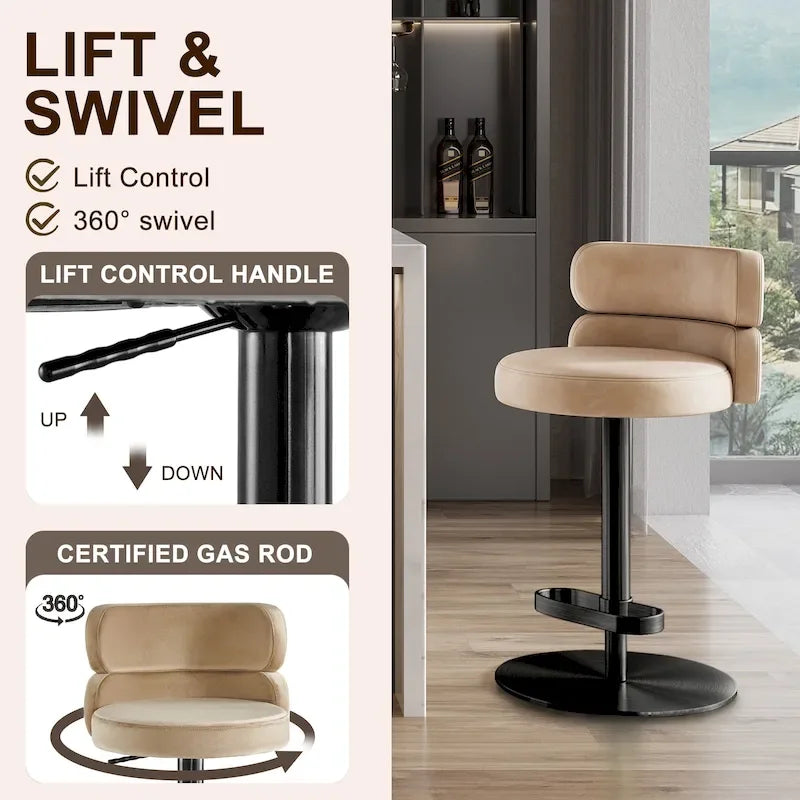 Tabouret de bar en velours