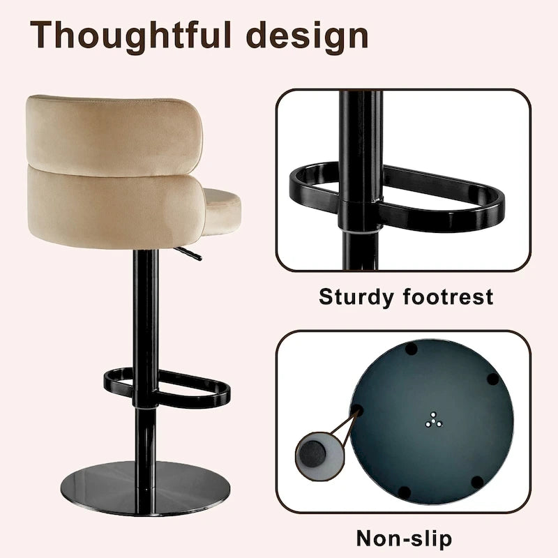 Tabouret de bar en velours