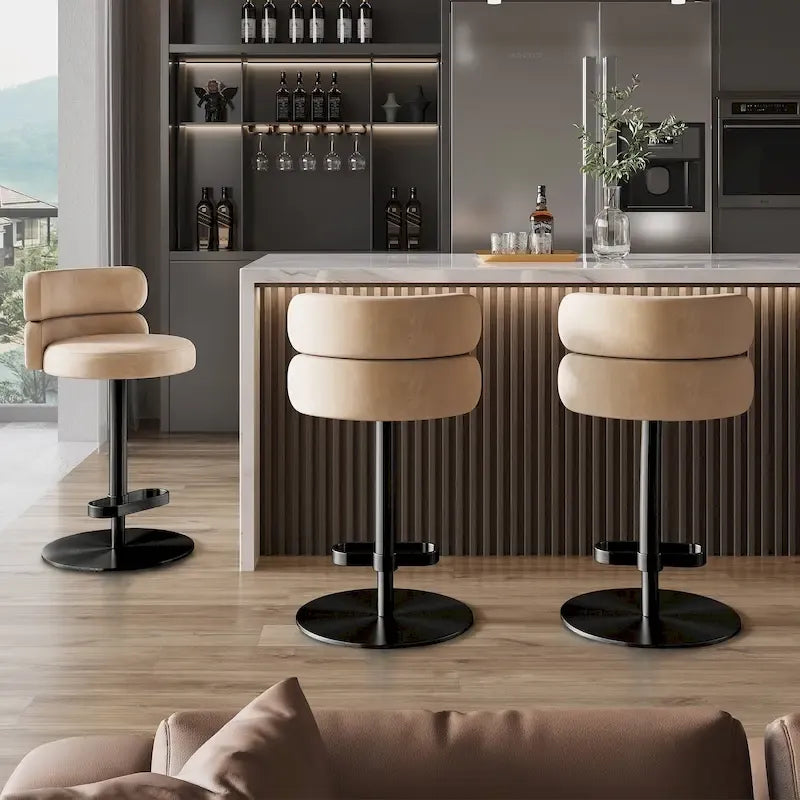 Tabouret de bar en velours