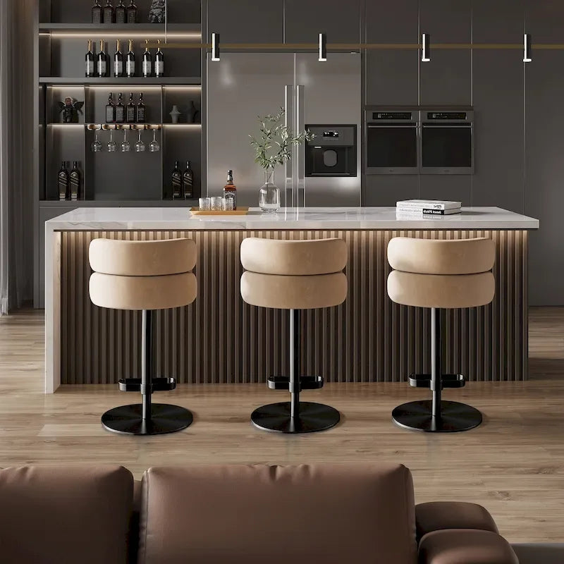 Tabouret de bar en velours