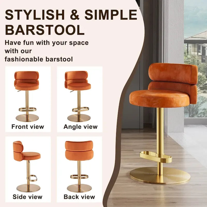 Tabouret de bar en velours