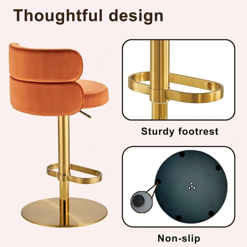 Tabouret de bar en velours