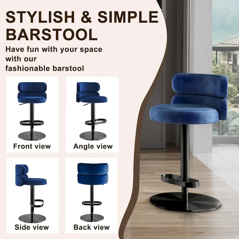 Tabouret de bar en velours