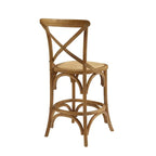 Tabouret de comptoir rustique à dossier croisé