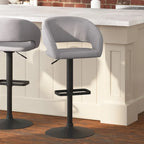 Tabouret de bar pivotant moderne réglable en hauteur avec repose-pieds