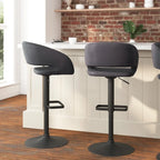 Tabouret de bar pivotant moderne réglable en hauteur avec repose-pieds