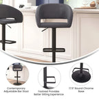 Tabouret de bar pivotant moderne réglable en hauteur avec repose-pieds