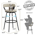 Tabourets de bar industriels pivotants en métal hauteur comptoir