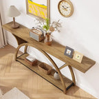Console étroite et longue avec structure en demi-lune