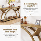 Console étroite et longue avec structure en demi-lune