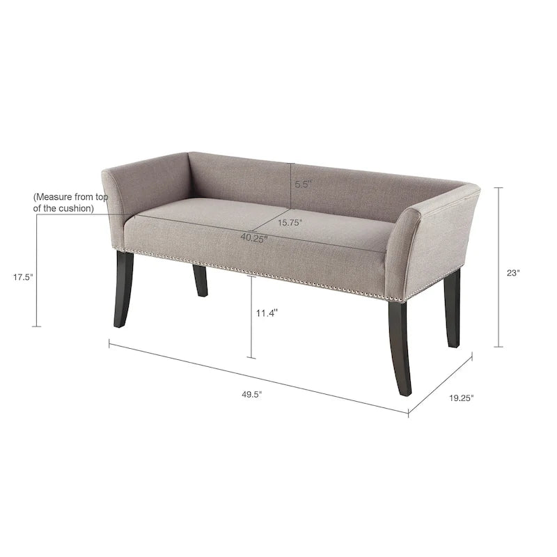 Banc rembourré de 49,5 po