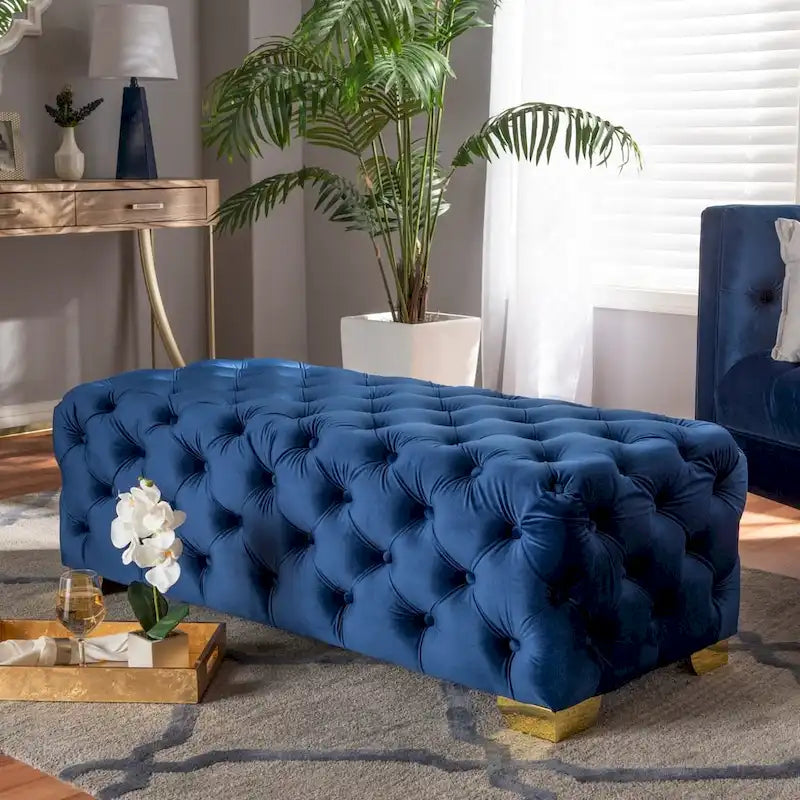 Banc ottoman en velours