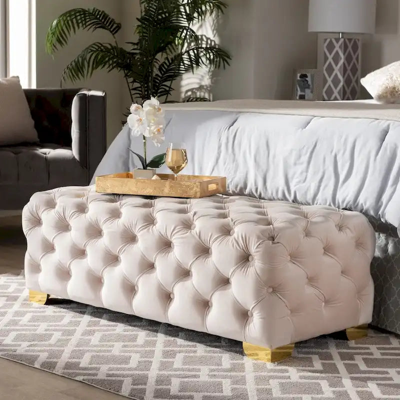 Banc ottoman en velours