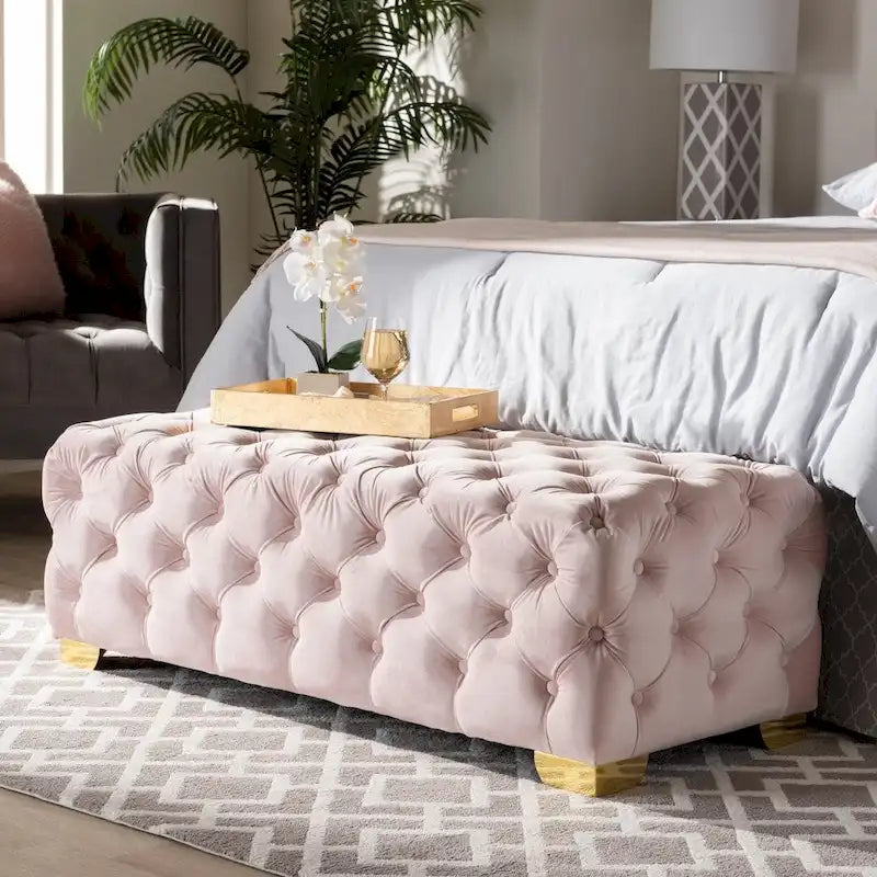 Banc ottoman en velours