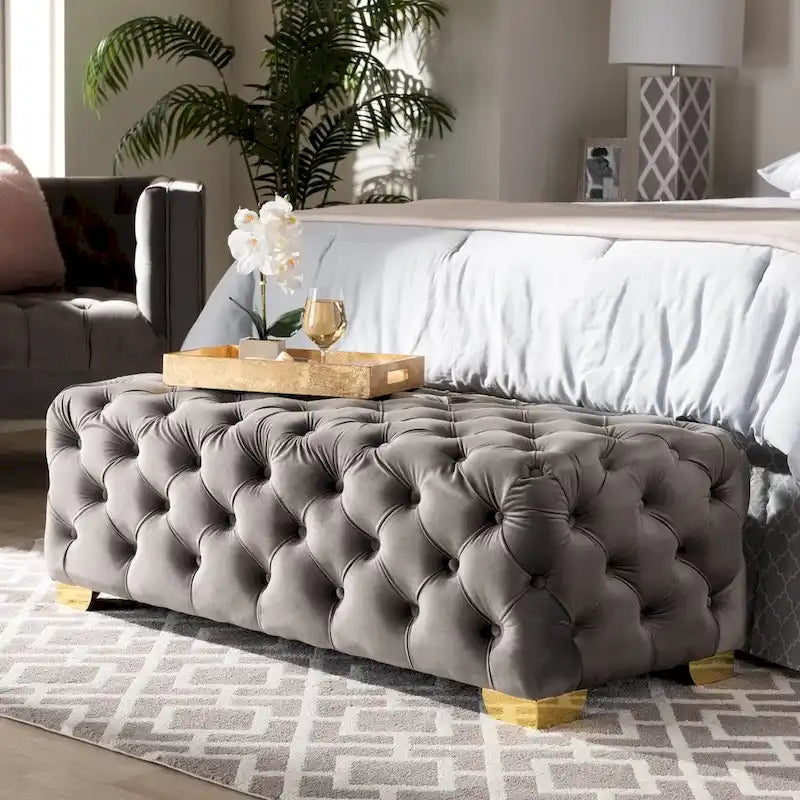 Banc ottoman en velours