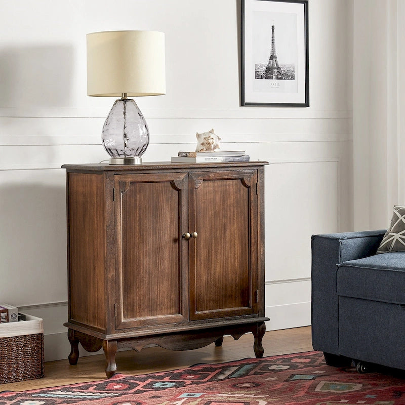 Meuble d'appoint de style rustique à 2 portes de 86 cm de haut