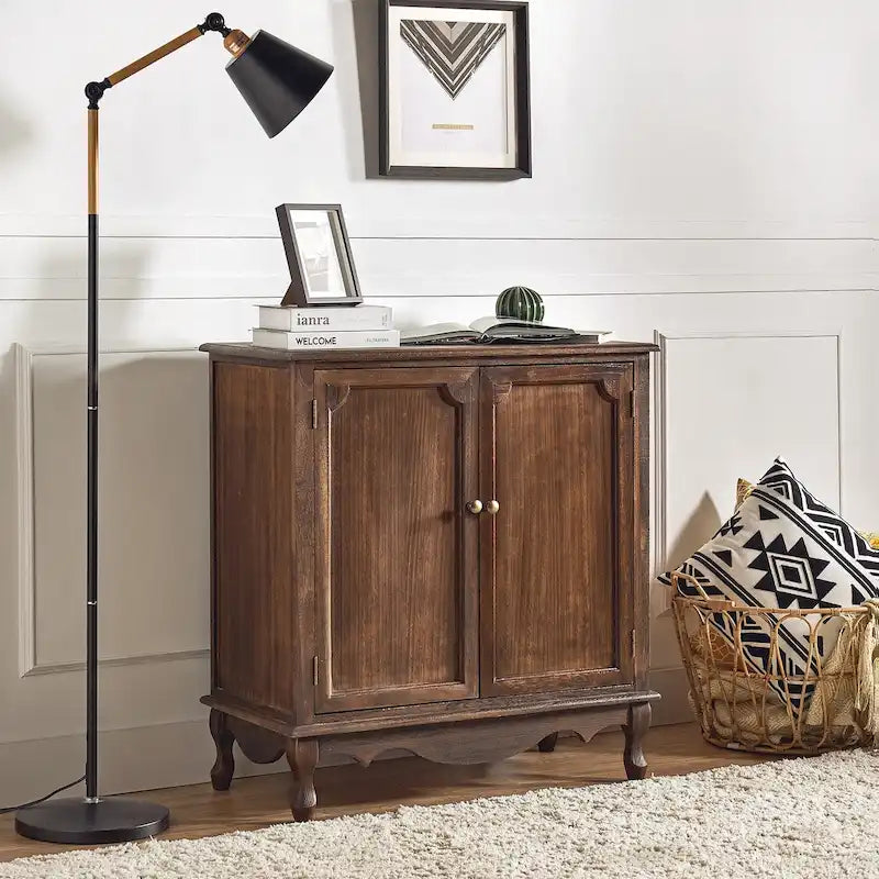 Meuble d'appoint de style rustique à 2 portes de 86 cm de haut