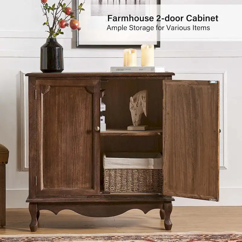 Meuble d'appoint de style rustique à 2 portes de 86 cm de haut