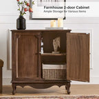 Meuble d'appoint de style rustique à 2 portes de 86 cm de haut