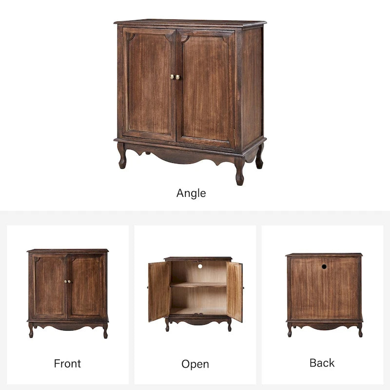 Meuble d'appoint de style rustique à 2 portes de 86 cm de haut