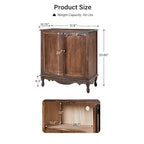 Meuble d'appoint de style rustique à 2 portes de 86 cm de haut