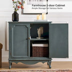Meuble d'appoint de style rustique à 2 portes de 86 cm de haut