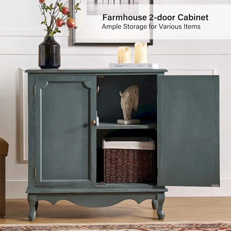 Meuble d'appoint de style rustique à 2 portes de 86 cm de haut