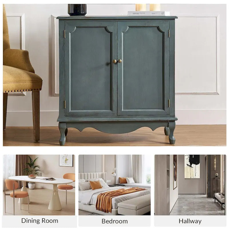 Meuble d'appoint de style rustique à 2 portes de 86 cm de haut