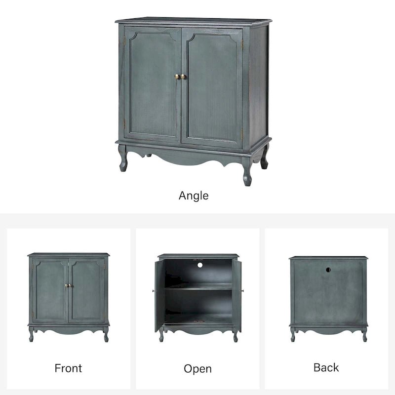 Meuble d'appoint de style rustique à 2 portes de 86 cm de haut
