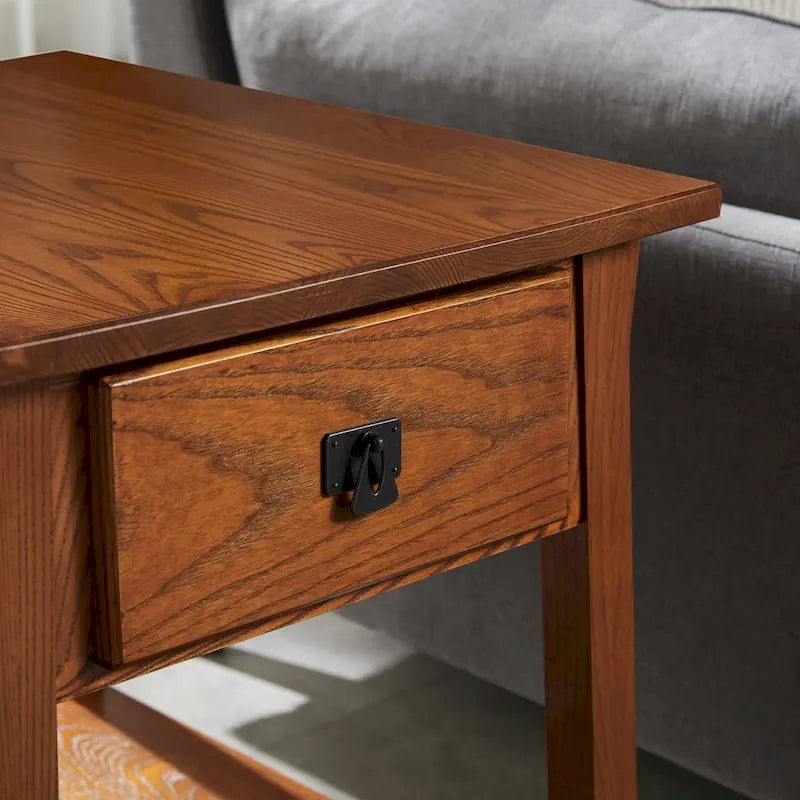 Table d'appoint Mission en bois massif avec tiroir