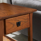 Table d'appoint Mission en bois massif avec tiroir