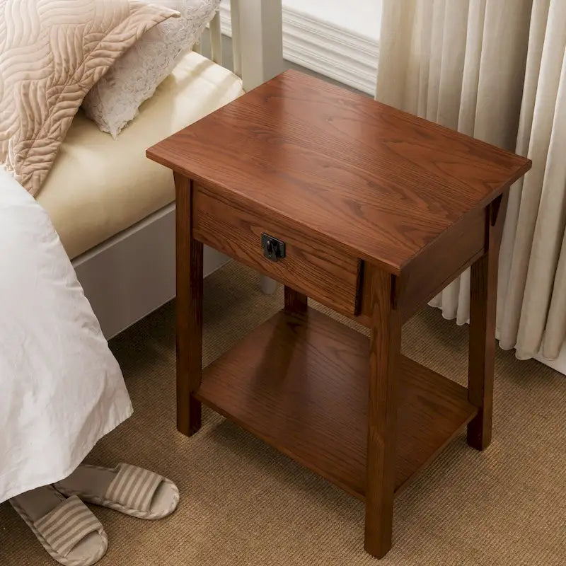 Table d'appoint Mission en bois massif avec tiroir