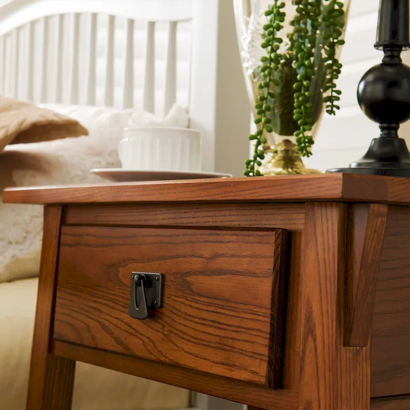 Table d'appoint Mission en bois massif avec tiroir