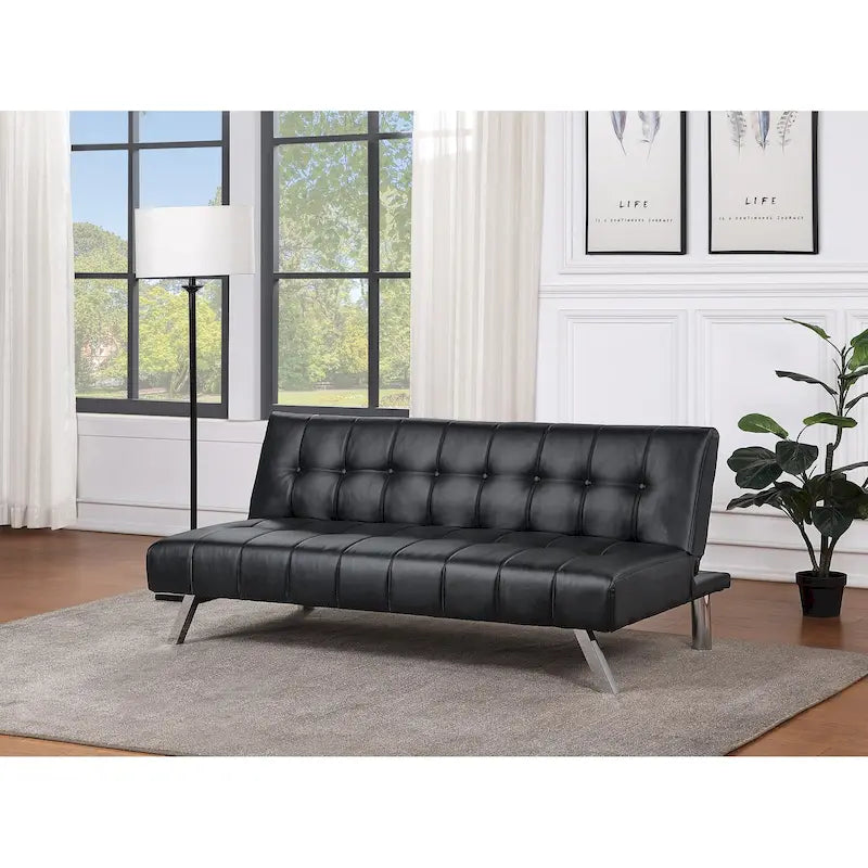 Futon avec pieds en acier inoxydable