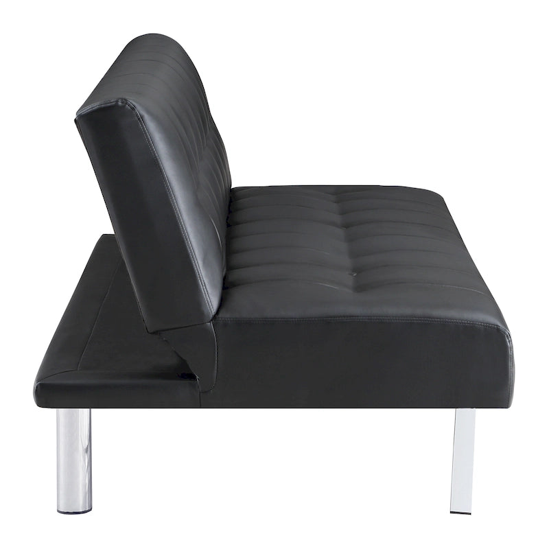 Futon avec pieds en acier inoxydable