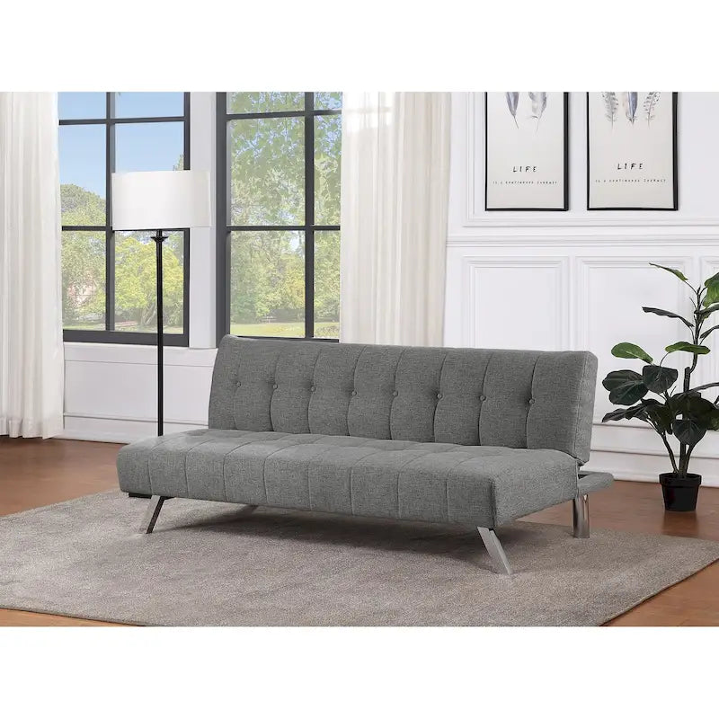 Futon avec pieds en acier inoxydable