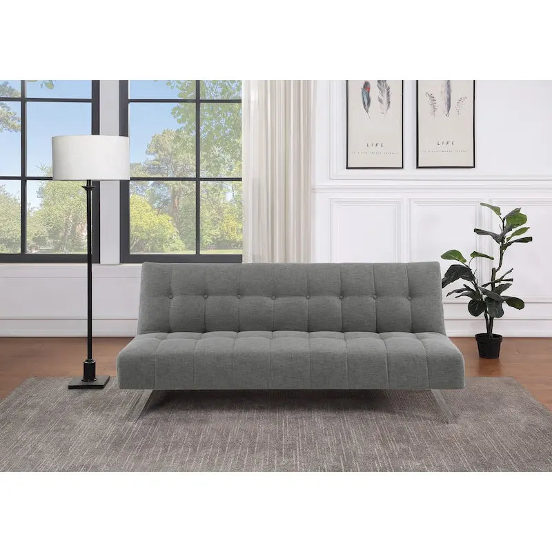 Futon avec pieds en acier inoxydable