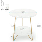 Table d'appoint ronde, table de canapé à 2 niveaux en bois pour salon et chambre à coucher