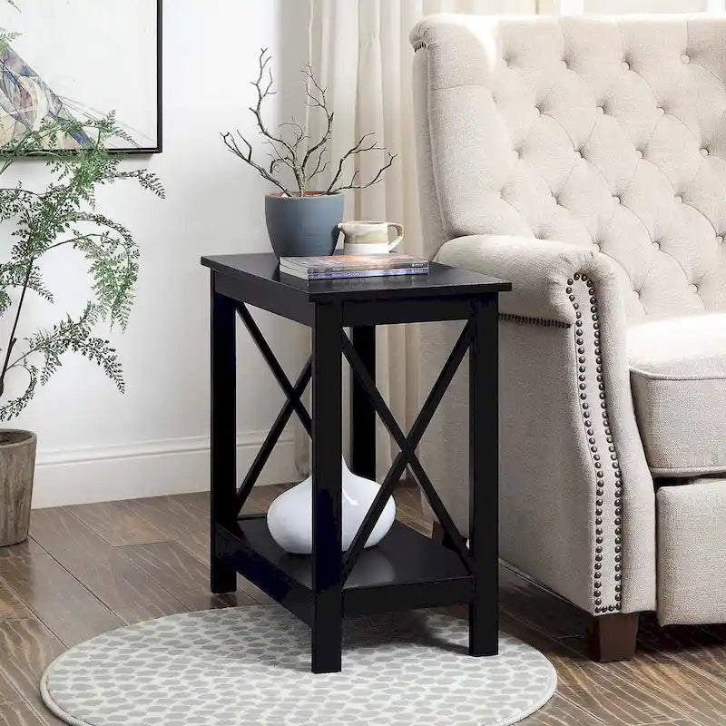 Table d'appoint de chevet Oxford avec étagère