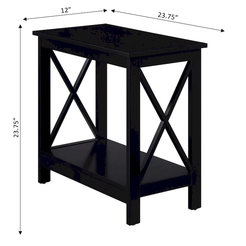 Table d'appoint de chevet Oxford avec étagère