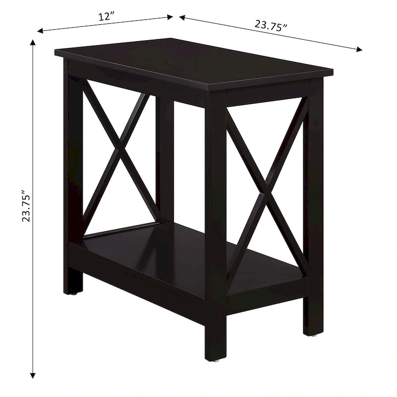 Table d'appoint de chevet Oxford avec étagère