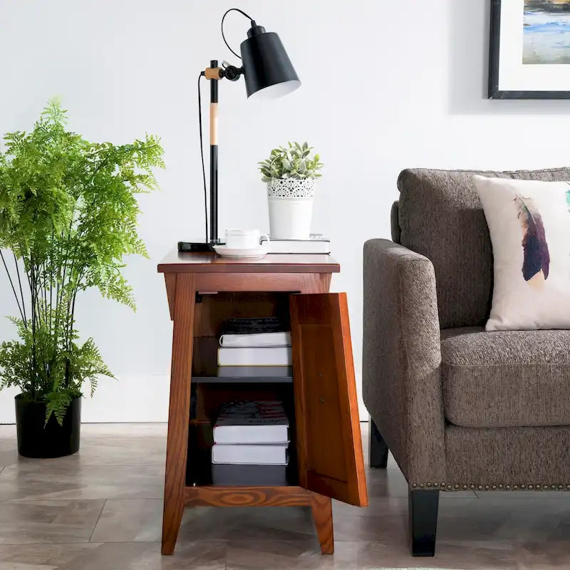 Table d'appoint de style Mission en bois massif traditionnel