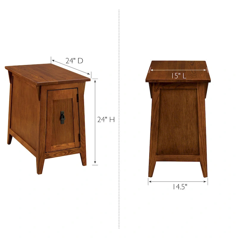 Table d'appoint de style Mission en bois massif traditionnel