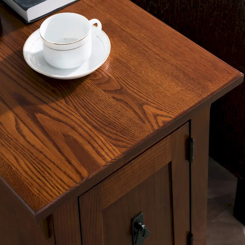 Table d'appoint de style Mission en bois massif traditionnel