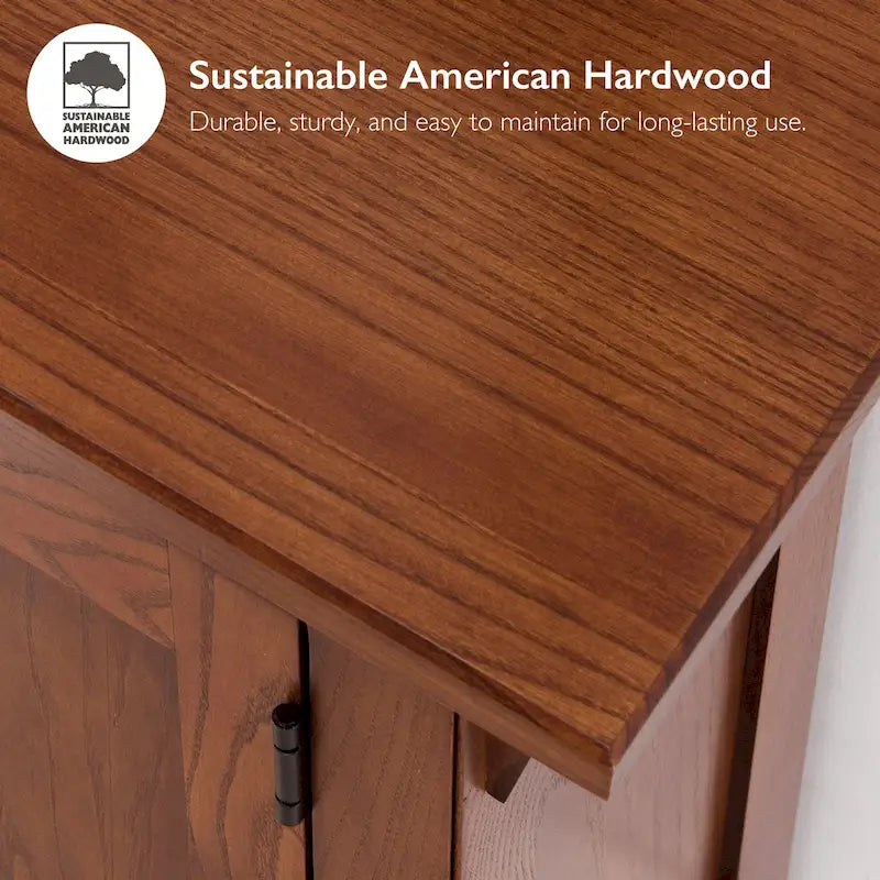 Table d'appoint de style Mission en bois massif traditionnel